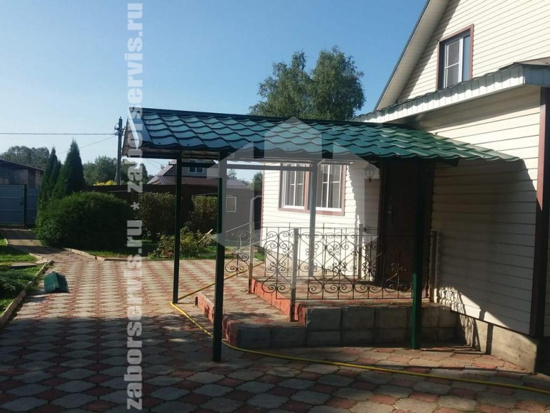 Навес из металлочерепицы пример 9