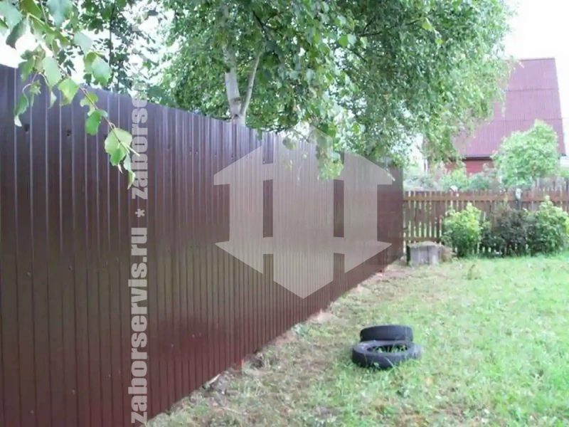 Забор из профнастила 91 метр