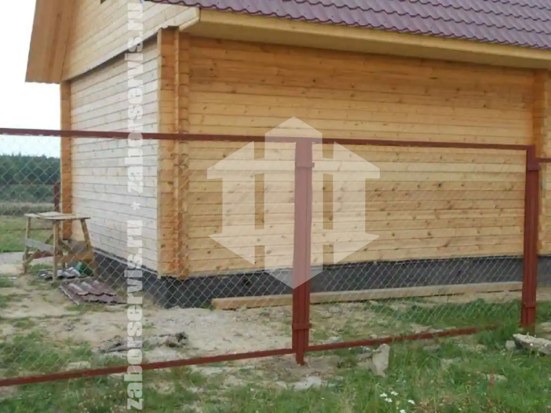 Забор из сетки рабицы секциями 84 метра